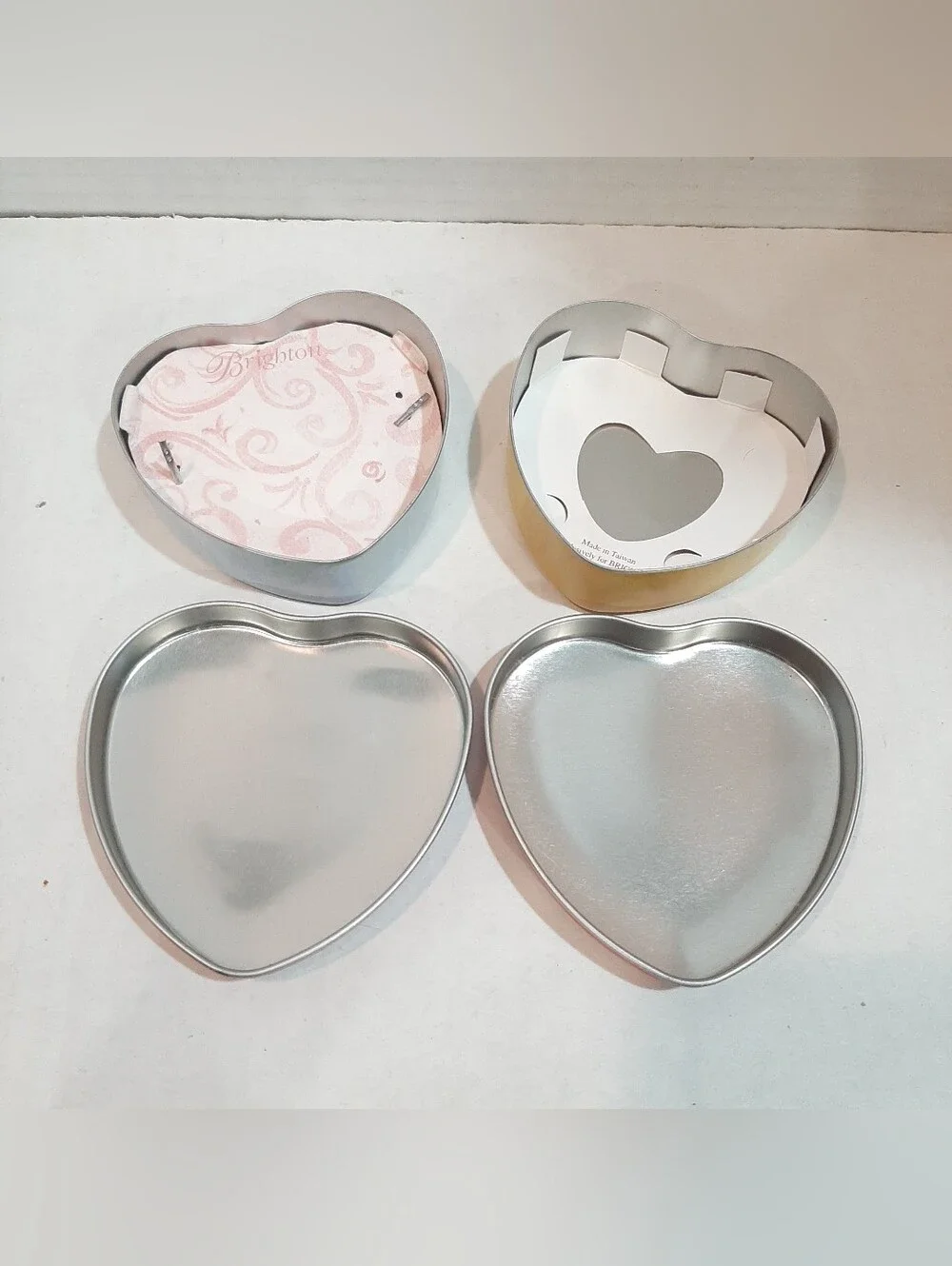 Lot of 2 Brighton heart tin containers